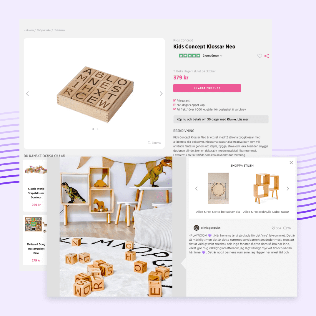 Create a more compelling shopping journey across your eCommerce by inspiring customers with social proof.